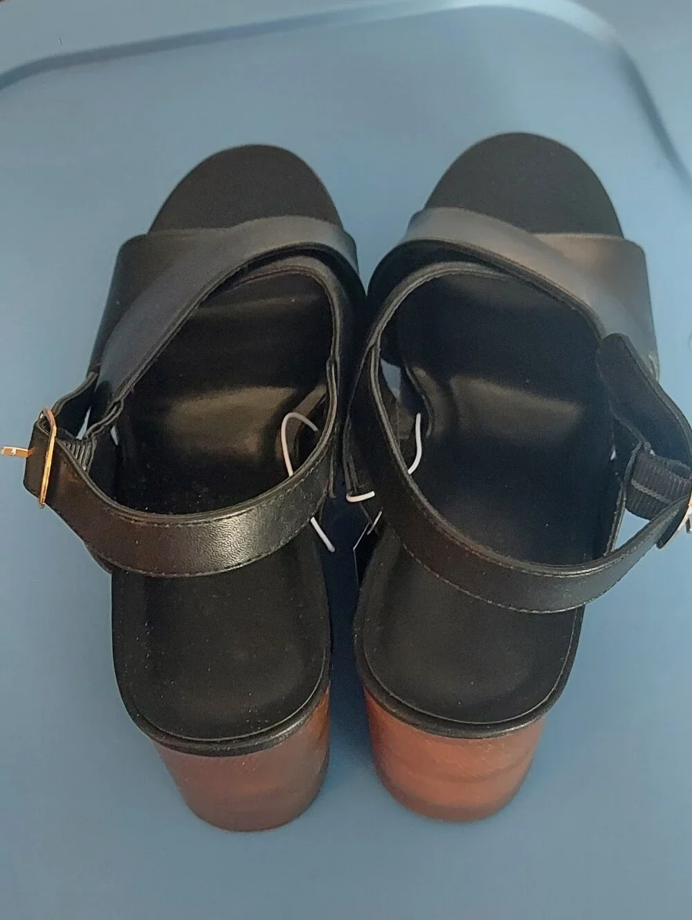 Universal Thread Black Crisscross Platform Wedge Sandals